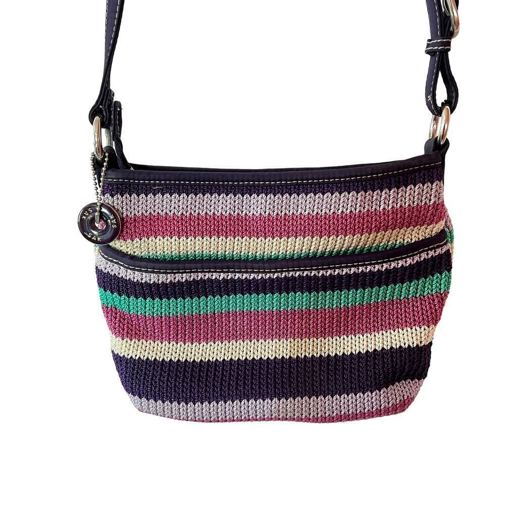 The Sak Striped Crocheted Cross Body Purse​​​​